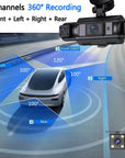 4Ch WiFi Dashcam car camera Black Box Driving DVR FHD 1080P