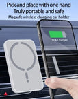 200W Magnetic Wireless Car Charger Air Vent Clip Phone Holder