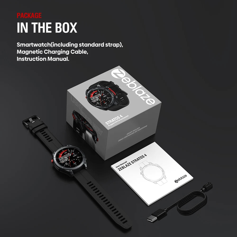 NEW 2025 Zeblaze Stratos 4 GPS Smartwatch 1.43" AMOLED